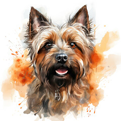 watercolor Cairn Terrier clipart, Generative Ai