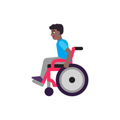 Man in Manual Wheelchair: Medium-Dark Skin Tone