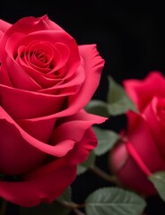 Beautiful close-up rose flower. AI generated illustration