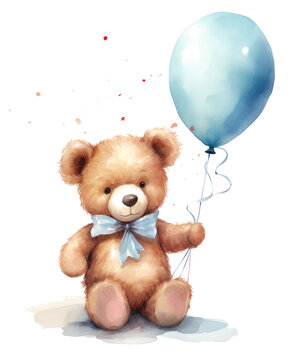 teddy bear with balloon,