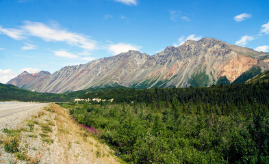 Landscape on the Richardson Hw route, from Valdez to Fairbanks, Alaska, United States