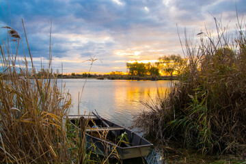Sunset at the lake of Kiszombor
