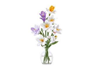 Beautiful Tulips bouquet, Vector illustration colorful watercolor Tulips bouquet in a glass vase..Ai Generative