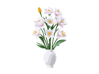 Beautiful Tulips bouquet, Vector illustration colorful watercolor Tulips bouquet in a glass vase..Ai Generative