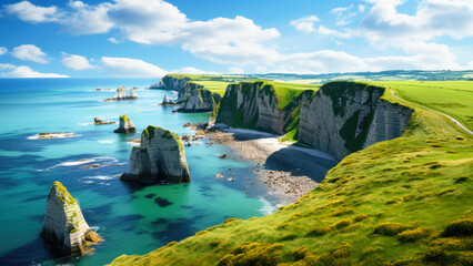 Beautiful scenery of sea cliffs in the United Kingdom