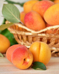 juicy ripe apricots in a ceramic plate close-up, no people, minimalism