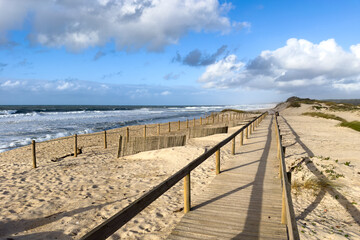 Fototapeta premium Wooden pathway leading to the beach
