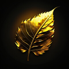 Golden metallic leaf isolated graphic background generative ai