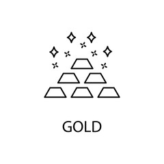 gold concept line icon. Simple element illustration. gold concept outline symbol design.