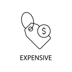 expensive concept line icon. Simple element illustration. expensive concept outline symbol design.
