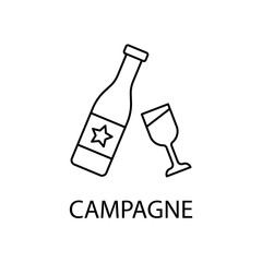 Champagne concept line icon. Simple element illustration. Champagne concept outline symbol design.