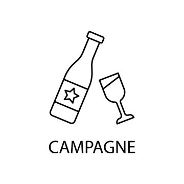Champagne concept line icon. Simple element illustration. Champagne concept outline symbol design.