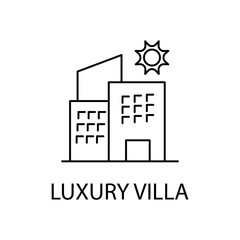 luxury villa concept line icon. Simple element illustration. luxury villa concept outline symbol design.