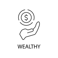 wealthy concept line icon. Simple element illustration. wealthy villa concept outline symbol design.