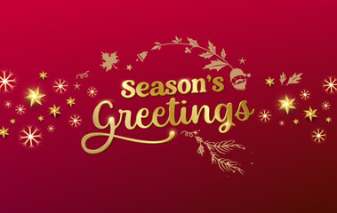 Season greetings typography composition. Decorative design element for postcards, prints, posters