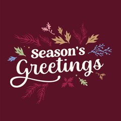 Season greetings typography composition. Decorative design element for postcards, prints, posters