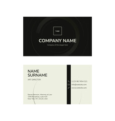 Clean professional business card template, elegant corporate visiting card, name card, corporate business card design. Modern professional dark business card design vector	