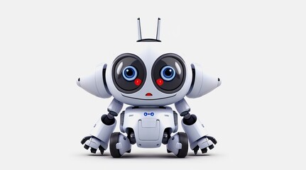 Small robot with isolated on white