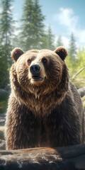 Obraz premium Realistic Bear Illustration