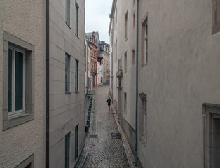 narrow street in the old town in Luxembourg