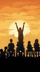Fototapeta premium Celebration of Accessibility in Wheelchairs