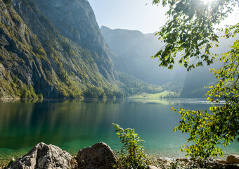 lake in the mountains in summer in bavaria
