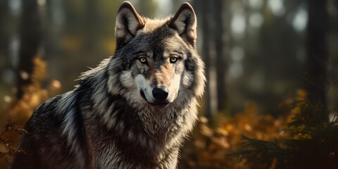 Realistic Illustration of a Wolf