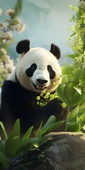 Fototapeta premium Realistic Panda Illustration