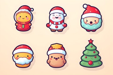 Cute Christmas Icon Illustration