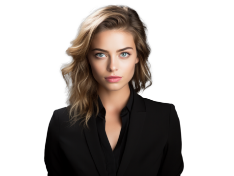 Young Businesswoman Portrait on Transparent Background