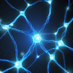 neuron cells with glowing link knots