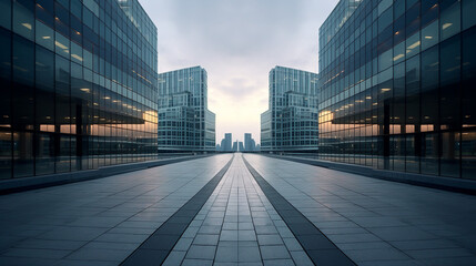 Fototapeta premium Architectural Symmetry Corporate Office Aesthetics