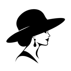 Elegant Woman Silhouette in Hat
