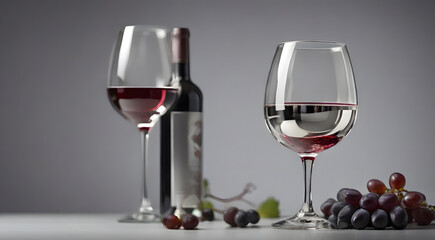 Commercial photography, wine glass in silver background