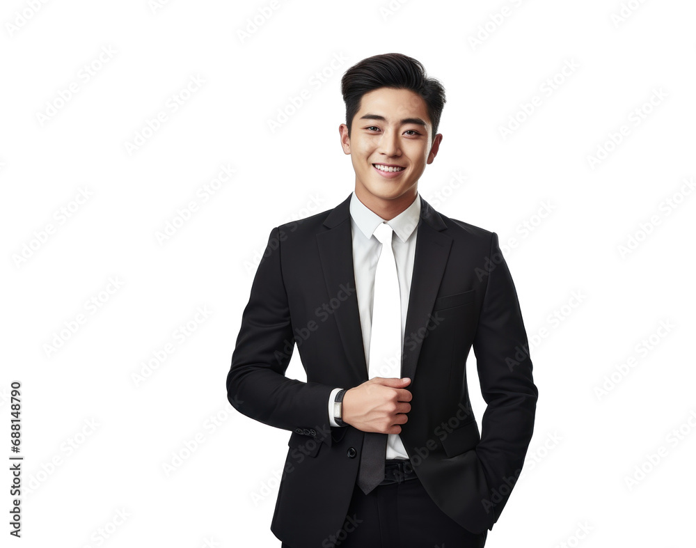 Canvas Prints Confident Asian Businessman Portrait on Transparent