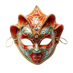 Colorful Venice carnival mask isolated on transparent background