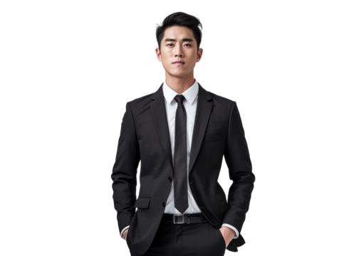 Young Asian Businessman Portrait on Transparent