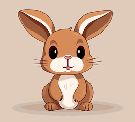 Brown rabbits vector illustration editable eps