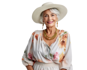 Elegant Senior Lady Smiling Confidently