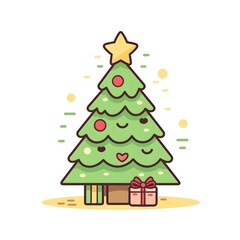 Cute Clean Christmas Tree Icon