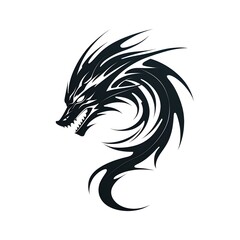 Obraz premium Black and White Dragon Tattoo Design