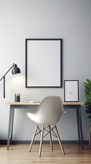 Room with Blank Picture Frame 