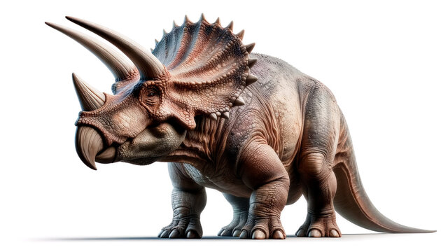 Triceratops on white background. Anatomical illustration Approximative of triceratops. Generative Ai