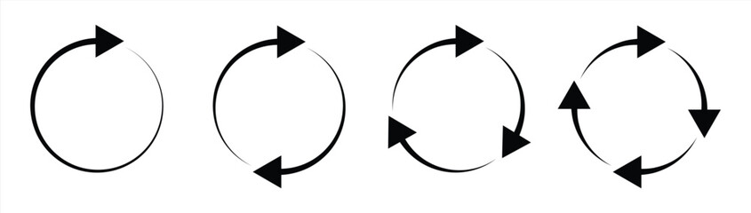 circle arrow icon. rotate icon set. 4 icon rotate, refresh, reload, redo. vector illustration - obrazy, fototapety, plakaty