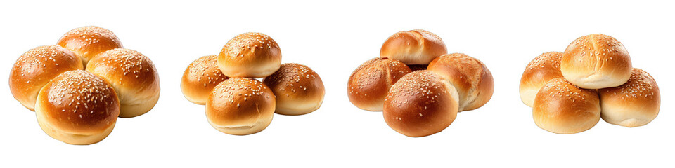 Plain kaiser rolls Hyperrealistic Highly Detailed Isolated On Transparent Background Png File - obrazy, fototapety, plakaty
