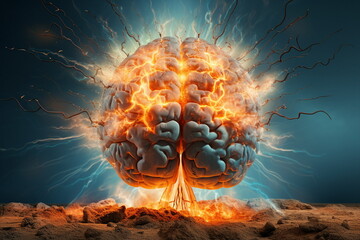 human brain exploding, generative ai