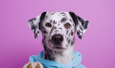 dog on pink background