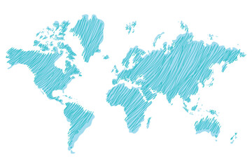 World map outline. Gray world map. Vector