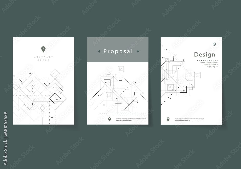 Poster Abstract geometric connect lines and dots. Futuristic data network presentation. Simple science graphic background. Vector network technology concept. Communication polygonal innovation style