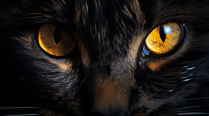 Fascinating Close-Up of Glowing Cat Eyes in the Dark: A Glimpse into the Mysterious